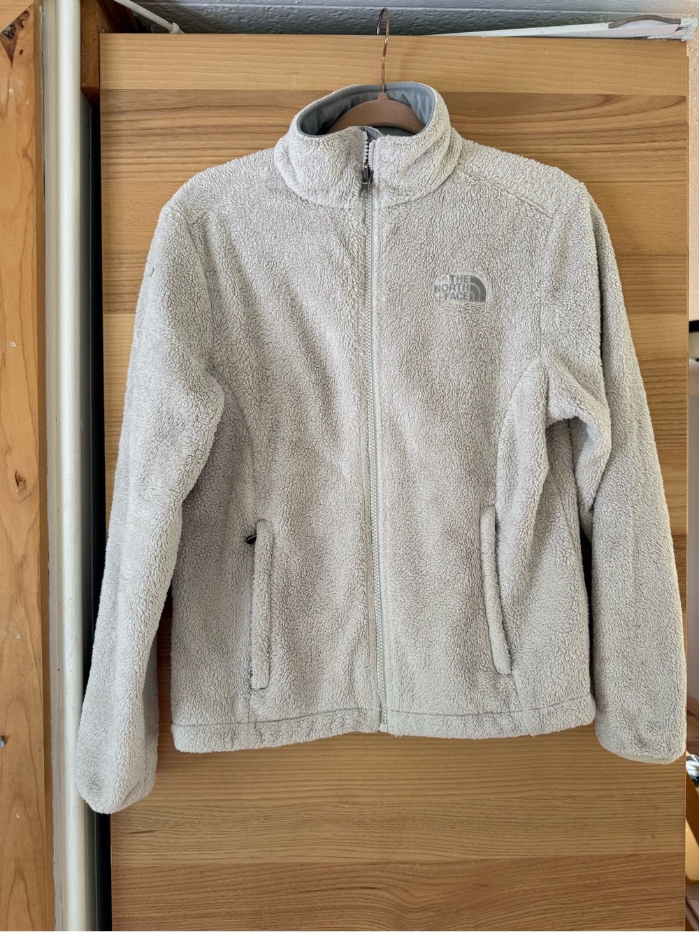 The North Face Pale Gray Sherpa Fleece Jacket